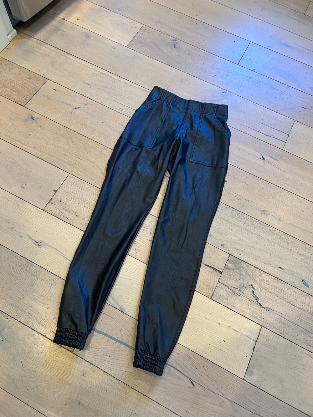 Black Faux Leather Jogger Pants - Sleek Casual style